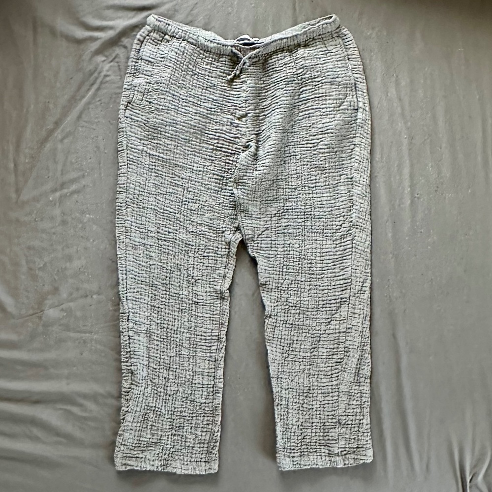 Onia Men's Gauze Pull-On Pant Gray Cotton Drawstring Pants